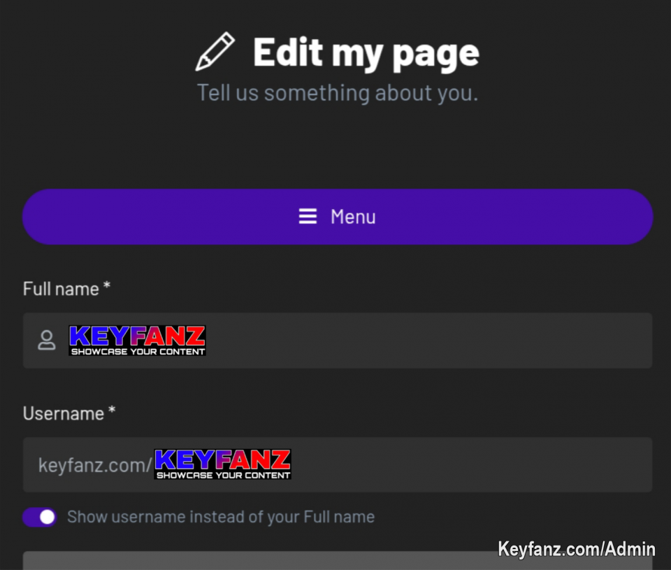 IN YOUR MENU SETTINGS REMEMBER TO TOGGLE THE DISPLAY USERNAME SWITCH