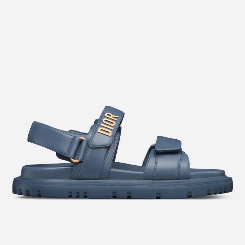 Dior Dioract Sandals In Pastel Midnight Blue Lambskin KCQ547LAB